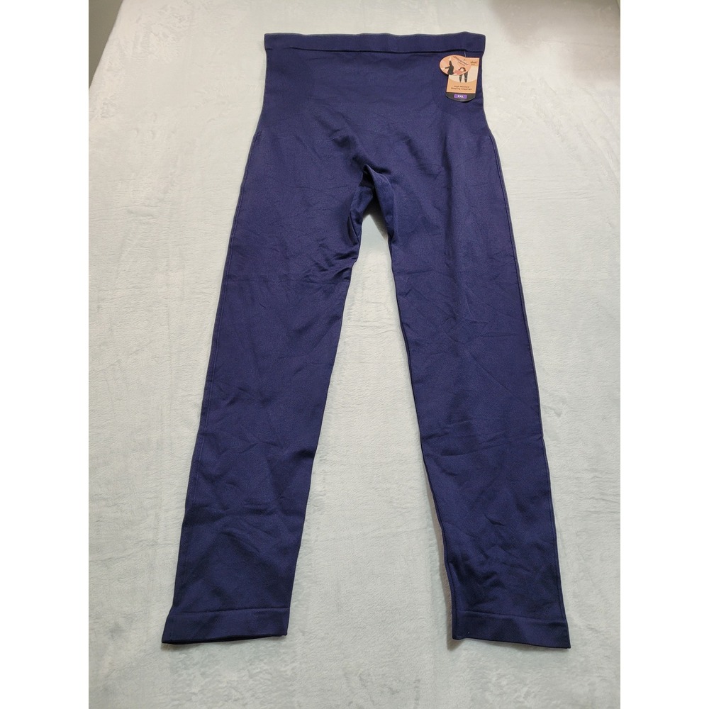 NWT Shapermint High Waisted Shaping Leggings Womens 2XL Navy Blue Tummy Control